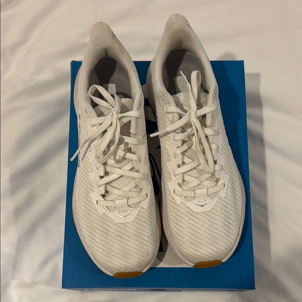 Hoka Women's Athletic Shoes - Cream and White